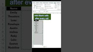 Add Blank Cells After Every Cell excel exceltips exceltricks exceltutorial [upl. by Dobb]