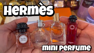 Hermes mini perfume  Twilly d’Hermes Jour d’Hermes Eau des Merveilles Eau de Rhubarbe [upl. by Duthie65]