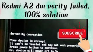 Redmi a2 dm verity failed error how to recover watch full video [upl. by Eigroeg]