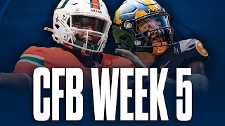 CFB Week 5 Rankings CFB Week 5 Picks amp Miami vs Virginia Tech Preview [upl. by Kerianne]