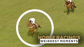 6 OF THE WEIRDEST HORSE RACING MOMENTS [upl. by Arayk]