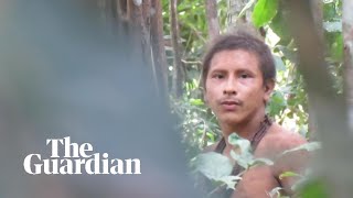 Footage of uncontacted tribesman in the Amazon rainforest [upl. by Domph]