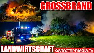 🔥🔥 GROSSBRAND in LANDWIRTSCHAFT 🔥🔥  Flammen amp Rauch  Mehrere Feuerwehren im Einsatz [upl. by Orodoet]