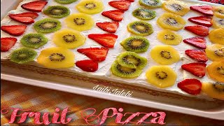 Easy Summer Dessert Fruit Pizza Recipe LaibiJalebi [upl. by Cralg137]