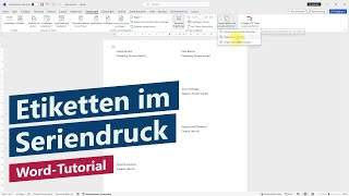 EtikettenSeriendruck – WordTutorial [upl. by Henleigh]