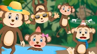 Five Little Monkeys  Five Little Monkeys Jumping On The Bed Song  Nursery Rhyme With Lyrics [upl. by Onitnevuj]