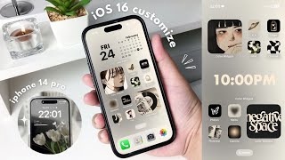 iOS16 aesthetic customization 🖤  custom lock screen widgets icons tutorial [upl. by Anhcar]