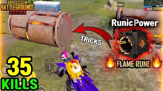 PUBG MOBILE NEW RUNIC POWER MODE 🔥FLAME RUN 35KILL [upl. by Madalena981]