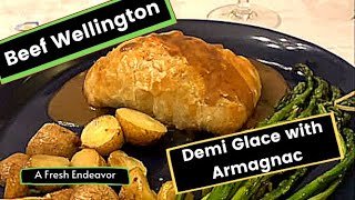 Individual Beef Wellington with an Armagnac Demi Glace tenderloin  shorts [upl. by Kariotta44]