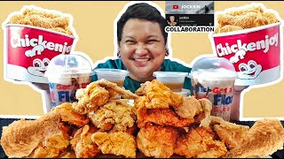 2 BUCKET JOLLIBEE CHICKENJOY amp 2 COKE FLOAT MUKBANG COLLAB with jockbin [upl. by Dannye]