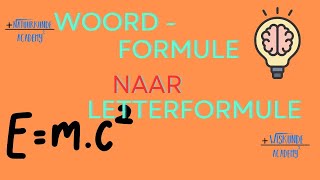 Woordformule omzetten naar een letterformule dat doe je op deze manier [upl. by Uhayile406]