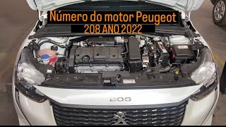 Número do motor e chassi do Peugeot 208 allure 2022 [upl. by Ailemap491]