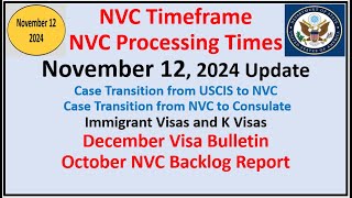 NVC Processing Times As of November 12 2024  November Visa Bulletin  October NVC Backlog Report [upl. by Ococ653]