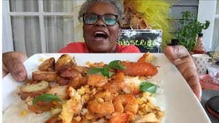 SHRIMP AND GRITS  MUKBANG [upl. by Aillimat]