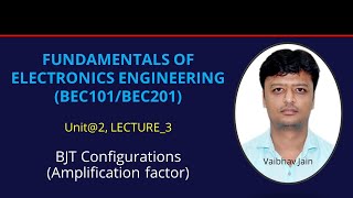 U2L3Amplification Factor CB CE amp CC  Electronics Engineering BEC101201 Hindi [upl. by Baniaz999]