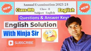 English Class 8th Exam Solution  Annual Examination 2024 Best Solution Video [upl. by Setsero]