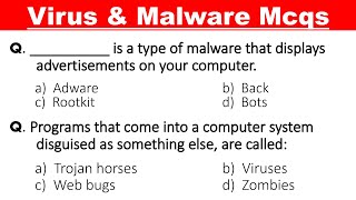 Computer Virus amp Malware MCQs  computer [upl. by Kciredorb]