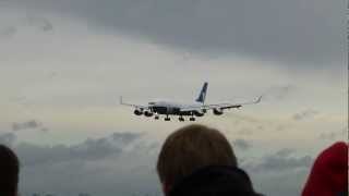 Polet Flight Ilyushin IL96400T Landing in Düsseldorf [upl. by Dnaltiak953]