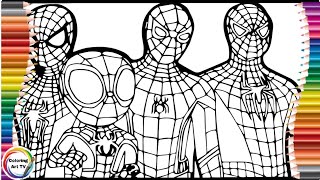 Spiderman coloring pagesSpiderman 3 versionsSpiderman coloring pages coloringarttv [upl. by Oeak]