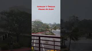 SUPER TYPHOON MAWAR HITTING GUAM ATM  052423 1600 guam typhoon mawar [upl. by Bjork]