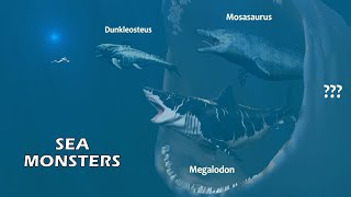 Sea Monsters Size Comparison  The Largest Sea Animals Living and Prehistoric [upl. by Lhok]