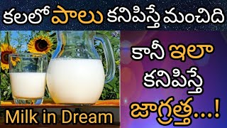 కలలో పాలు కనిపిస్తే  Kalalo Palu Kanipiste  Milk in Dream Hindu Meaning [upl. by Enilemme]