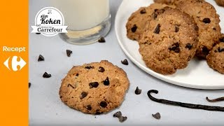 Maak cookies met havervlokken en chocoladevlokken [upl. by Nnayelsel]