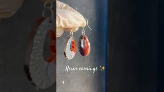 Resin ✨ resin earrings 🤩❤️resin crafts resin resinjewelry resincrafts earrings craftideas [upl. by Galvan997]