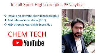 Install Xpert Highscore plus  PANalytical Add PDF file Add reference data base [upl. by Helprin860]