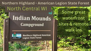 Indian Mounds Campground has great walkin sites Northern Highlands American Legion State Forest [upl. by Weirick266]