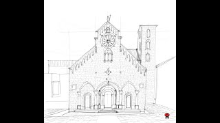 Video con sequenze operative per il disegno a matita della facciata di una cattedrale romanica [upl. by Severn]