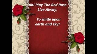 AH MAY THE RED ROSE LIVE ALWAYS Lyrics word text by STEPHEN FOSTER old American folk song sing along [upl. by Anirret]