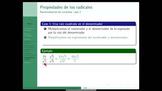 Raíces y radicales 24 Racionalización Una raíz cuadrada en el denominador [upl. by Riplex956]