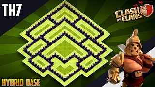 New Epic TH7 HYBRIDTROPHYdefense Base 2019 Town Hall 7 Hybrid Base Design  Clash of Clans [upl. by Ariik186]