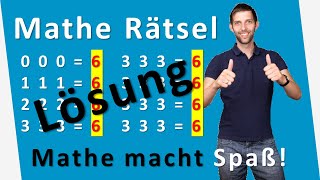 Lösung Matherätsel Alle Gleichungen sollen 6 ergeben  coole Mathetricks  Mathematik [upl. by Boaten]