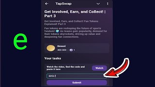 Get Involved Earn and Collect  Part 3  TapSwap Video Code  20 November Tapswap code Today [upl. by Ewart]