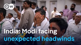 India elections How Modi’s party looks to be doing worse than it expected  DW News [upl. by Neggem]