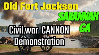 Cannon firing at Old Fort Jackson Boom Savannah Georgia [upl. by Renny]