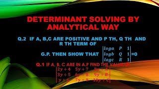 CBSE A P G P Question based Determinant XIIIITJEENDAother competitive exams [upl. by Enaid]