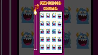 FIND THE ODD MONSTER emojichallenge oddoneout howgoodareyoureyes quiz [upl. by Sofie]