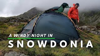 Solo Windy Wild Camp in SNOWDOINA  Hilleberg ALLAK 2  Llyn YFoel  Moel Siabod [upl. by Armillia]