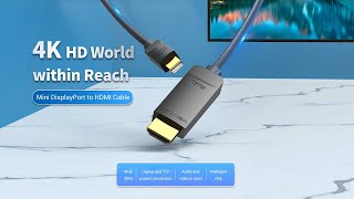 Vention 4K Mini DisplayPort to HDMI Cable HAH [upl. by Hanahs]