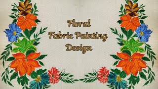 Floral Fabric Painting Design  Corner Design [upl. by Mcwilliams]