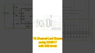 10 Channel Led Chaser using CD4017 with 555 timer [upl. by Beshore709]