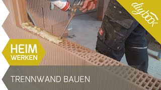 Trennwand bauen  Mauern ohne Mörtel [upl. by Aillemac360]