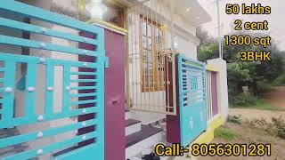 50 lakhs 3 BHK 2 cents 1300 sqt house for sales near Thovalai vellamadam Nagercoil [upl. by Nimesay]