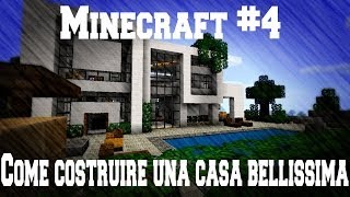 Minecraft 4 Come costruire una casa bellissimaspaggiatetto e entrata con fontane [upl. by Justin]