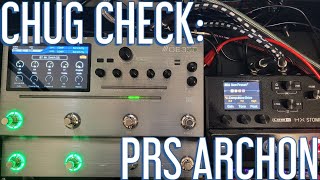 Mooer GE300 VS Line 6 HX Stomp PRS ARCHON MODEL  CHUG CHECK [upl. by Naeroled]