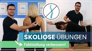 4 Skoliose Übungen gegen Deine Beschwerden ➕ Selbsttest und Ursachen [upl. by Mani]