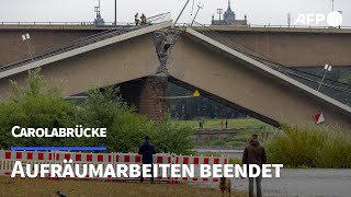 Aufräumarbeiten an eingestürzter Brücke in Dresden abgeschlossen  AFP [upl. by Spillar]